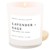 LAVENDER AND SAGE SOY CANDLE - WHITE JAR - 11 OZ