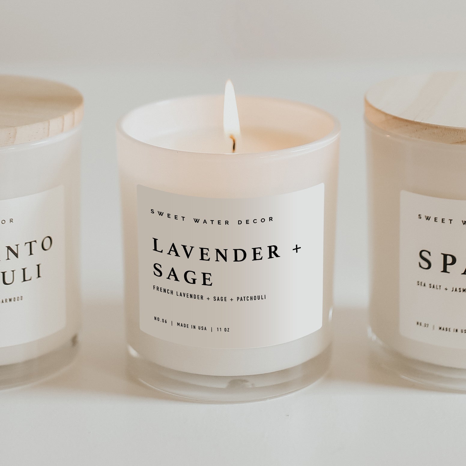 LAVENDER AND SAGE SOY CANDLE - WHITE JAR - 11 OZ