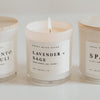LAVENDER AND SAGE SOY CANDLE - WHITE JAR - 11 OZ