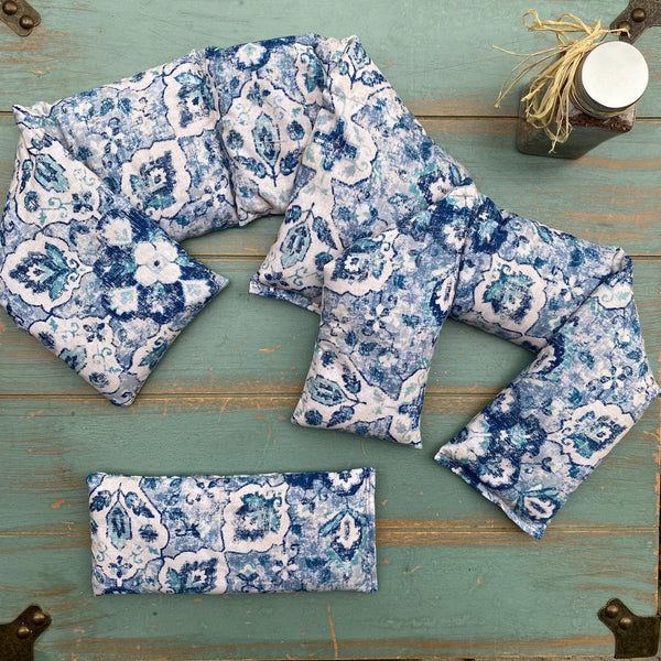 ROSEMARY & LAVENDER THERAPEUTIC WRAP BLUE MOSAIC PRINT