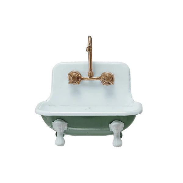 METAL SINK SOAP DISH W/ FAUCET