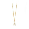 18" NON-TARNISH BEADED CHAIN WITH PEARL INITIAL