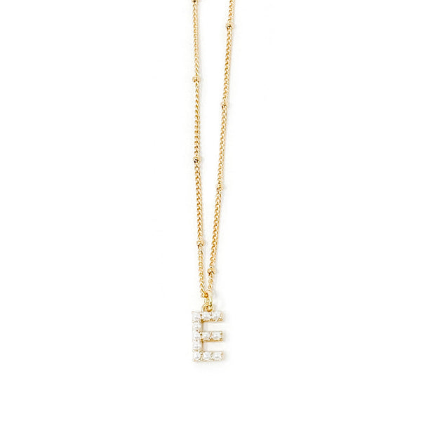18" NON-TARNISH BEADED CHAIN WITH PEARL INITIAL