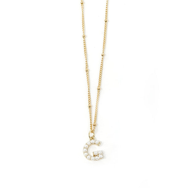 18" NON-TARNISH BEADED CHAIN WITH PEARL INITIAL