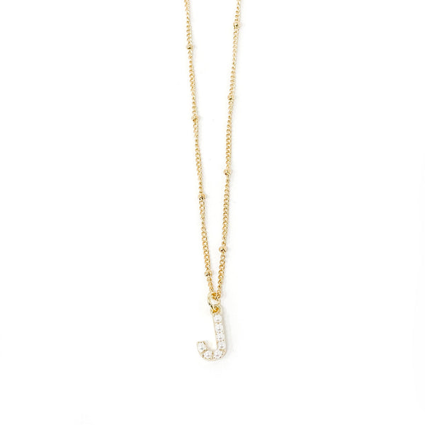 18" NON-TARNISH BEADED CHAIN WITH PEARL INITIAL