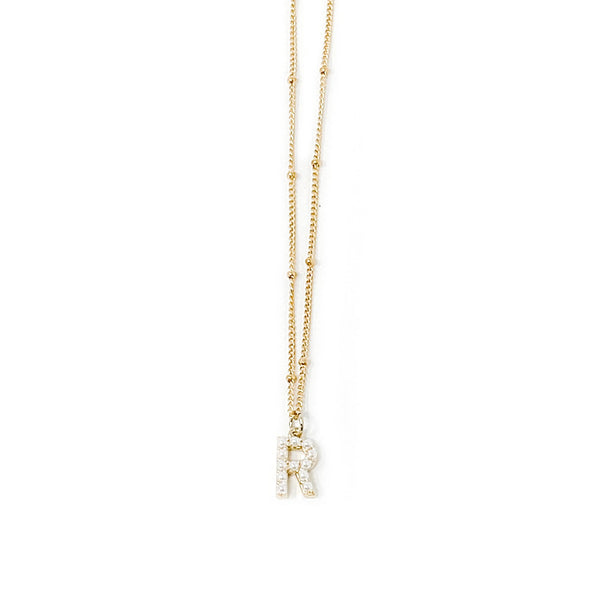 18" NON-TARNISH BEADED CHAIN WITH PEARL INITIAL