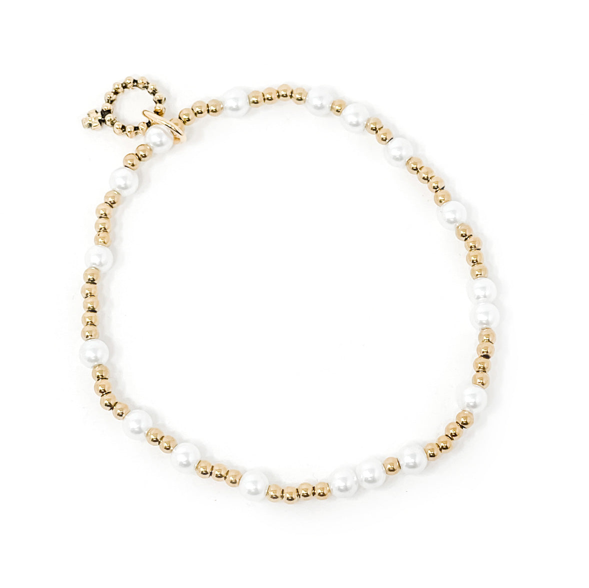 4MM NON-TARNISH GOLD FILLED MIXED PEARL AND GOLD HEMATITE BRACELET