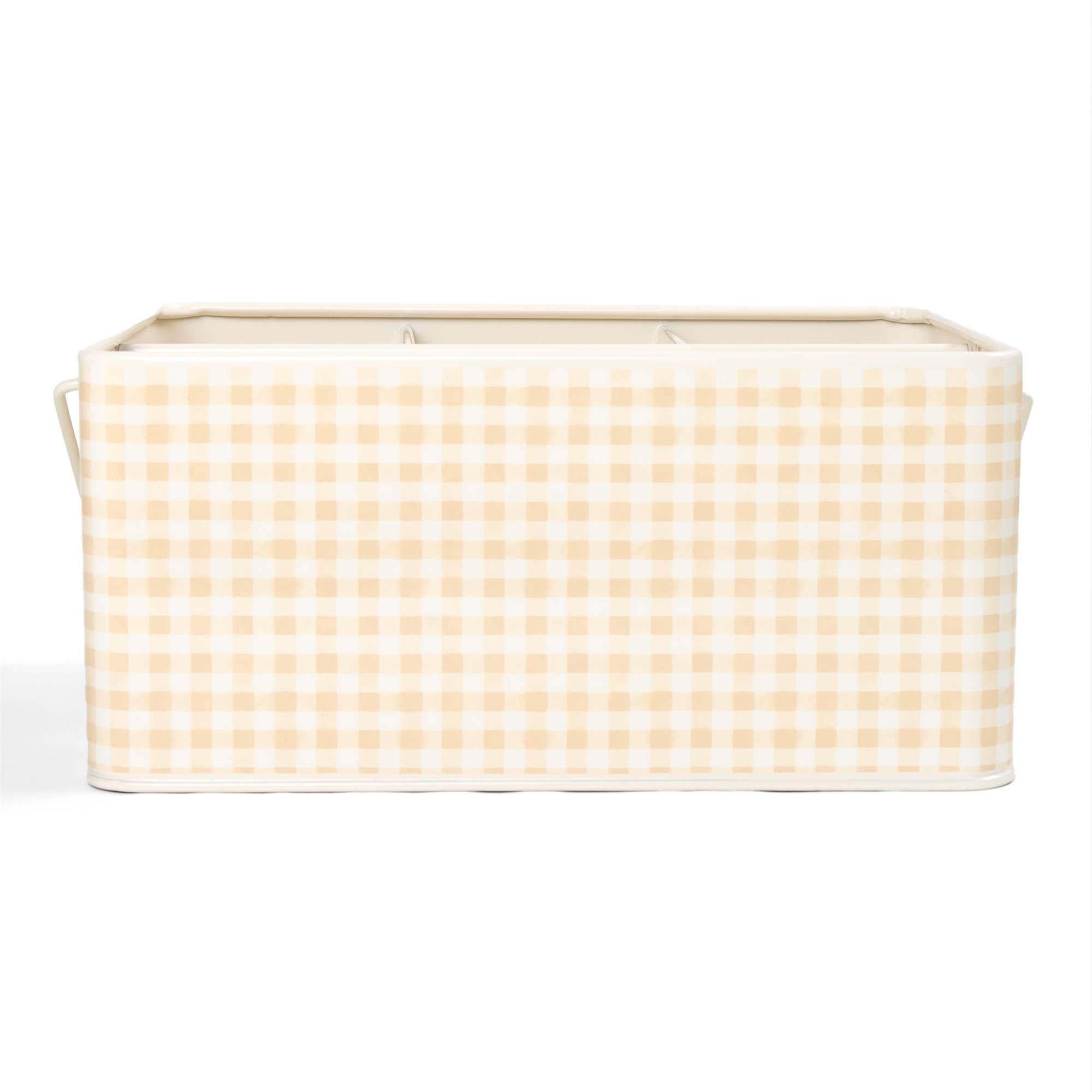 YELLOW CHECK UTENSIL CADDY
