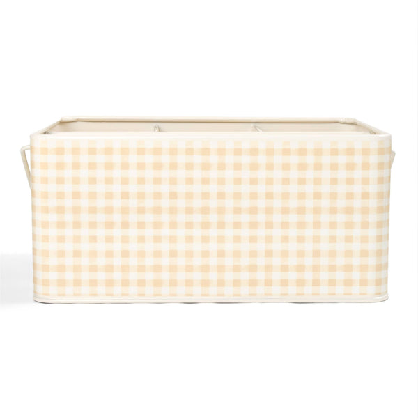 YELLOW CHECK UTENSIL CADDY