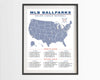 MLB BALLPARK CHECKLIST POSTER (MAJOR LEAGUE BASEBALL)