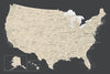 USA MAP POSTER - CHARCOAL GREY