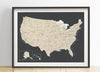 USA MAP POSTER - CHARCOAL GREY