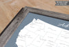 FRAMED WORLD PUSH PIN MAP - SLATE BLUE