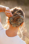 GREEN FLORAL JUMBO SCRUNCHIE