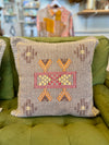 HAND-EMBROIDERED SQUARE THROW PILLOW