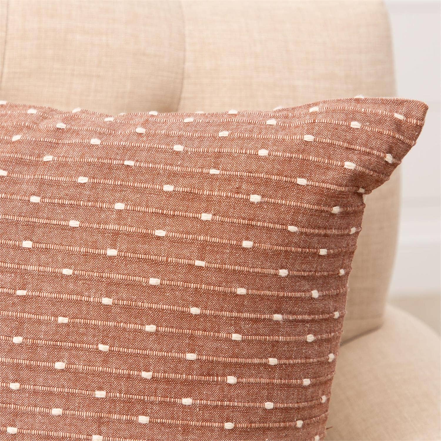 PILLOW - BROWN WITH KANTHA STITCH