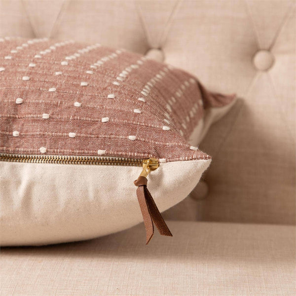 PILLOW - BROWN WITH KANTHA STITCH