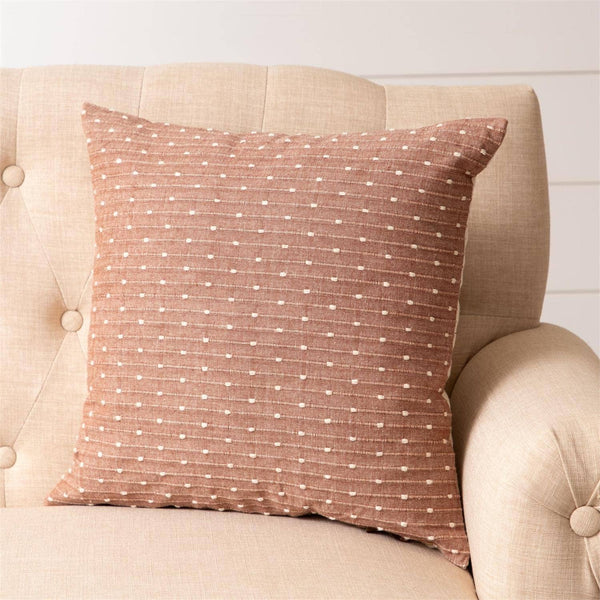 PILLOW - BROWN WITH KANTHA STITCH