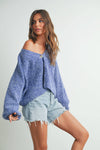V-NECK BUTTON DOWN LONG SLEEVE CARDIGAN