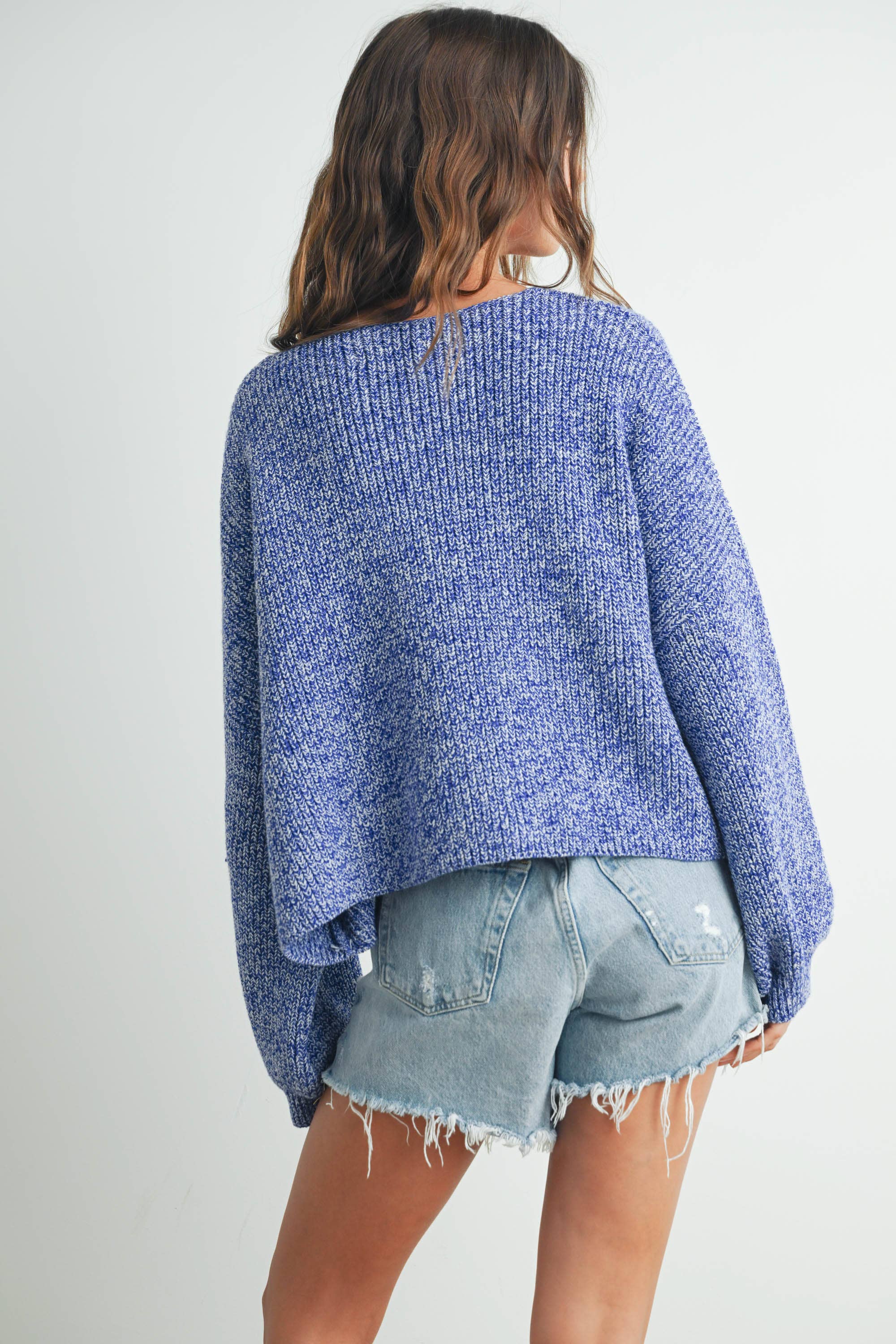 V-NECK BUTTON DOWN LONG SLEEVE CARDIGAN