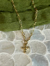 DOTTED CROSS PAPERCLIP CHAIN NECKLACE CBK