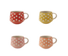 HAND-PAINTED STONEWARE MUG W/ WAX RELIEF DOTS