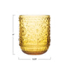 EMBOSSED DRINKING GLASS, AMBER COLOR