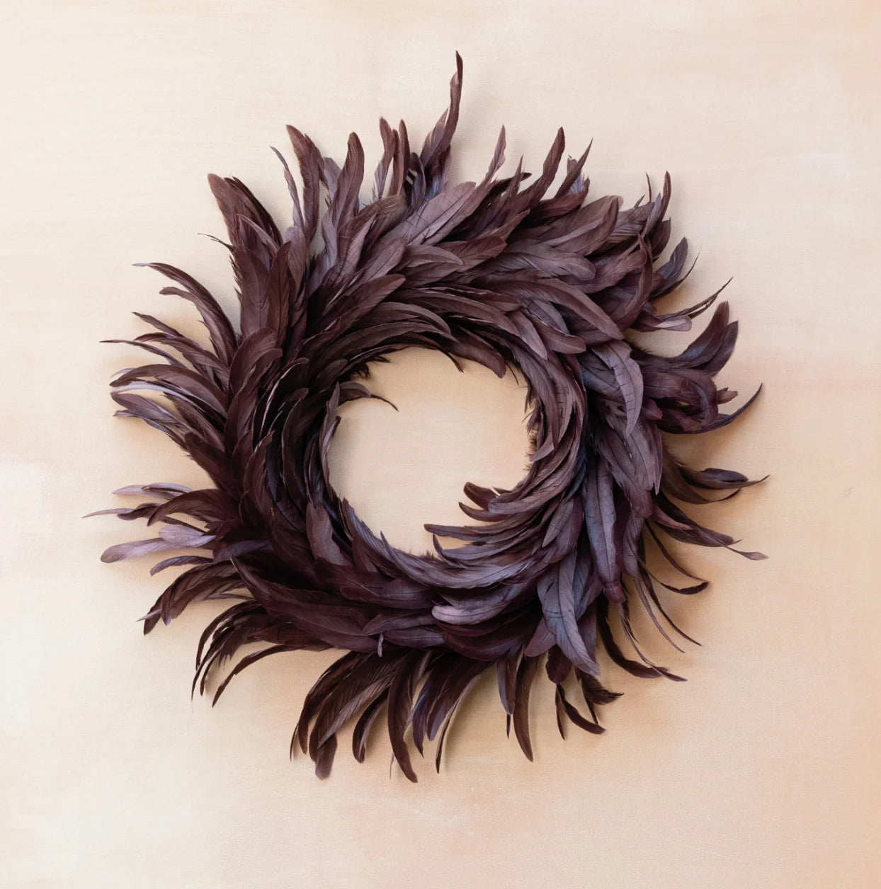 FEATHER WREATH, BURGUNDY