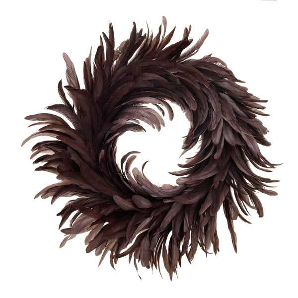 FEATHER WREATH, BURGUNDY