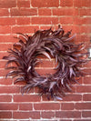 FEATHER WREATH, BURGUNDY