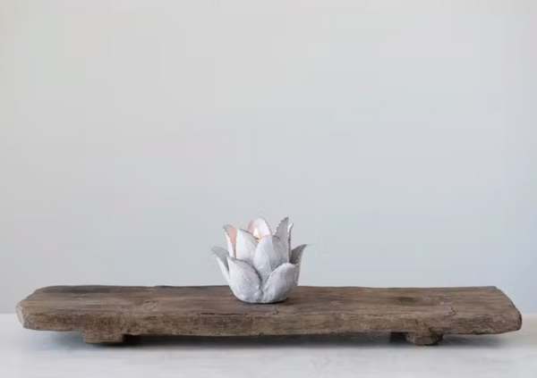 HANDMADE TERRACOTTA FLOWER TEALIGHT HOLDER