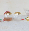 10 OZ STEMLESS DRINKING GLASS W/ GOLD ELECTROPLATED RIM