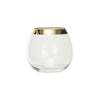 10 OZ STEMLESS DRINKING GLASS W/ GOLD ELECTROPLATED RIM