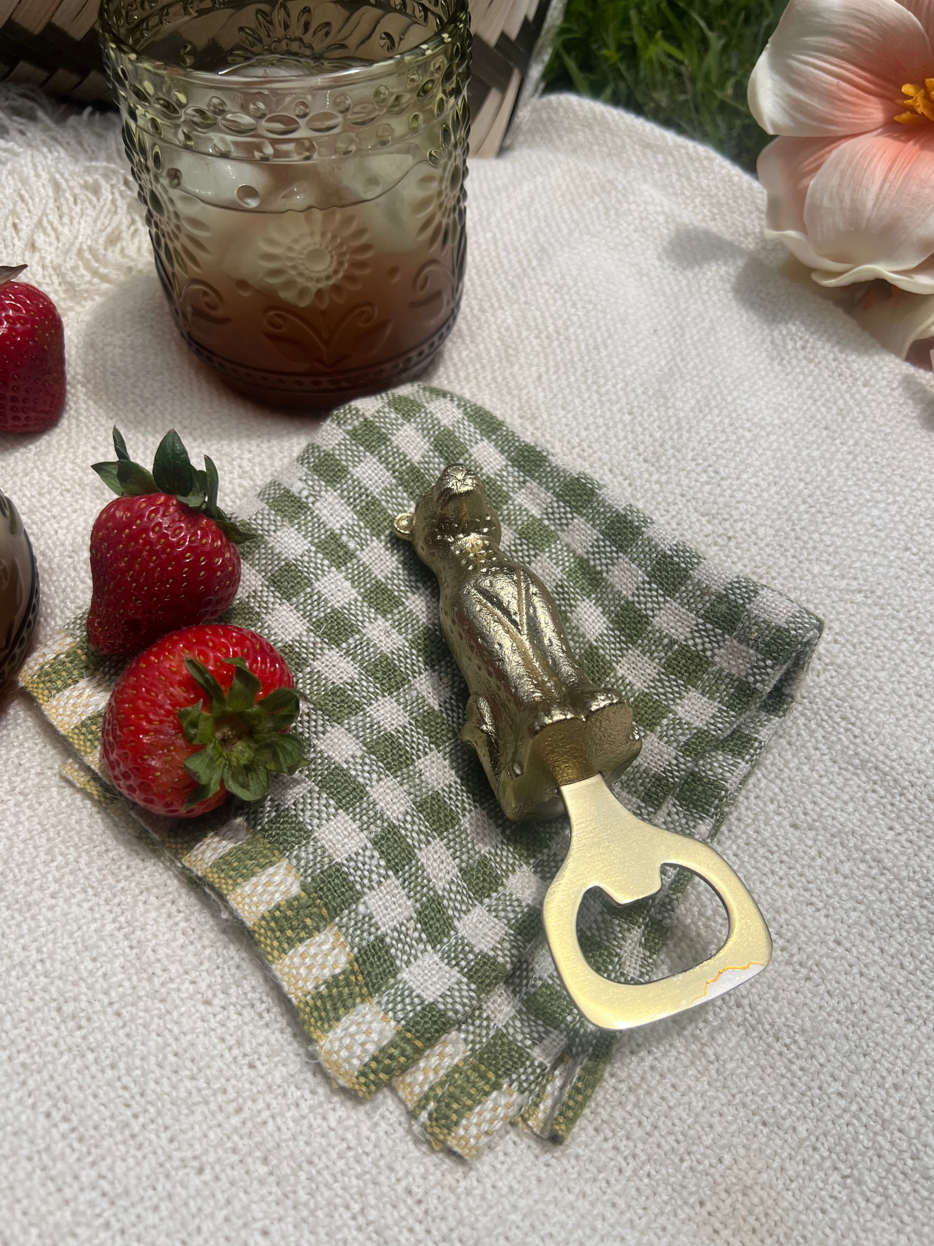 STAINLESS STEEL & CAST ALUMINUM LEOPARD SHAPED BOTTLE OPENER