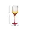 14 OZ. STEMMED FLUTED WINE GLASS, ORANGE COLOR OMBRE