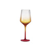 14 OZ. STEMMED FLUTED WINE GLASS, ORANGE COLOR OMBRE