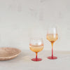 14 OZ. STEMMED FLUTED WINE GLASS, ORANGE COLOR OMBRE