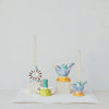 HAND-PAINTED STONEWARE BIRD TAPER HOLDER (EACH ONE WILL VARY) ©