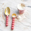 ENAMELED ALUMINUM SCOOP, RED & GOLD FINISH