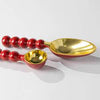 ENAMELED ALUMINUM SCOOP, RED & GOLD FINISH