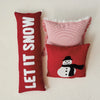 18" SQUARE WOVEN COTTON PILLOW W/ STRIPES & FRINGE, RED & WHITE