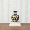 4 QUART HAND-PAINTED STONEWARE JUG W/ WAX RELIEF DOTS