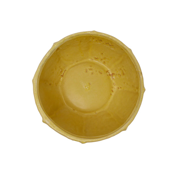 STONEWARE PLANTER, REACTIVE GLAZE, MATTE YELLOW