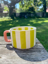 HAND-PAINTED STRIPED 14OZ STRIPED MUG