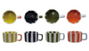 HAND-PAINTED STRIPED 14OZ STRIPED MUG
