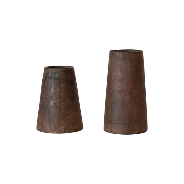 HAND CARVED FOUND WOOD VASE
