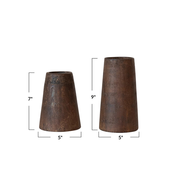 HAND CARVED FOUND WOOD VASE