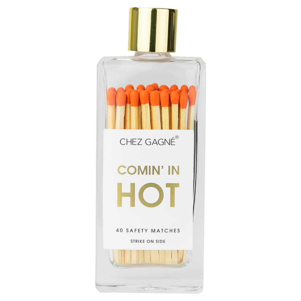 COMING IN HOT MATCHES - GLASS BOTTLE MATCHSTICKS ORANGE