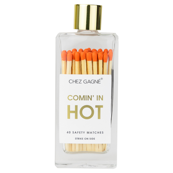 COMING IN HOT MATCHES - GLASS BOTTLE MATCHSTICKS ORANGE