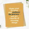 CHASE YOUR DREAMS GRADUATION CARD